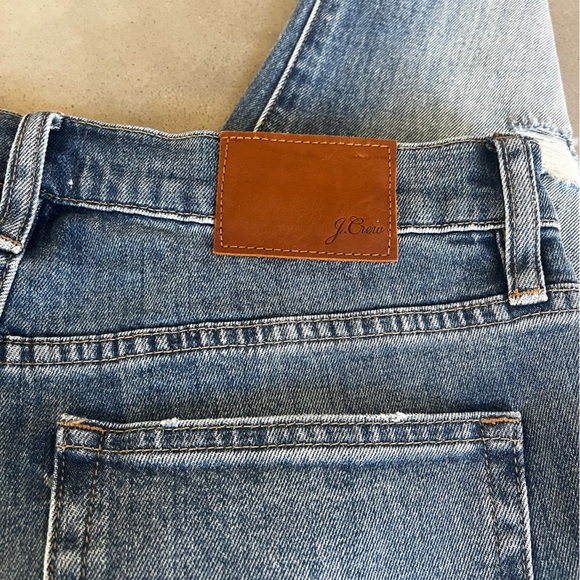 J. Crew Blue Jeans Womens 30x27 Distressed Raw Hem Straight Denim Medium Wash - Picture 8 of 8